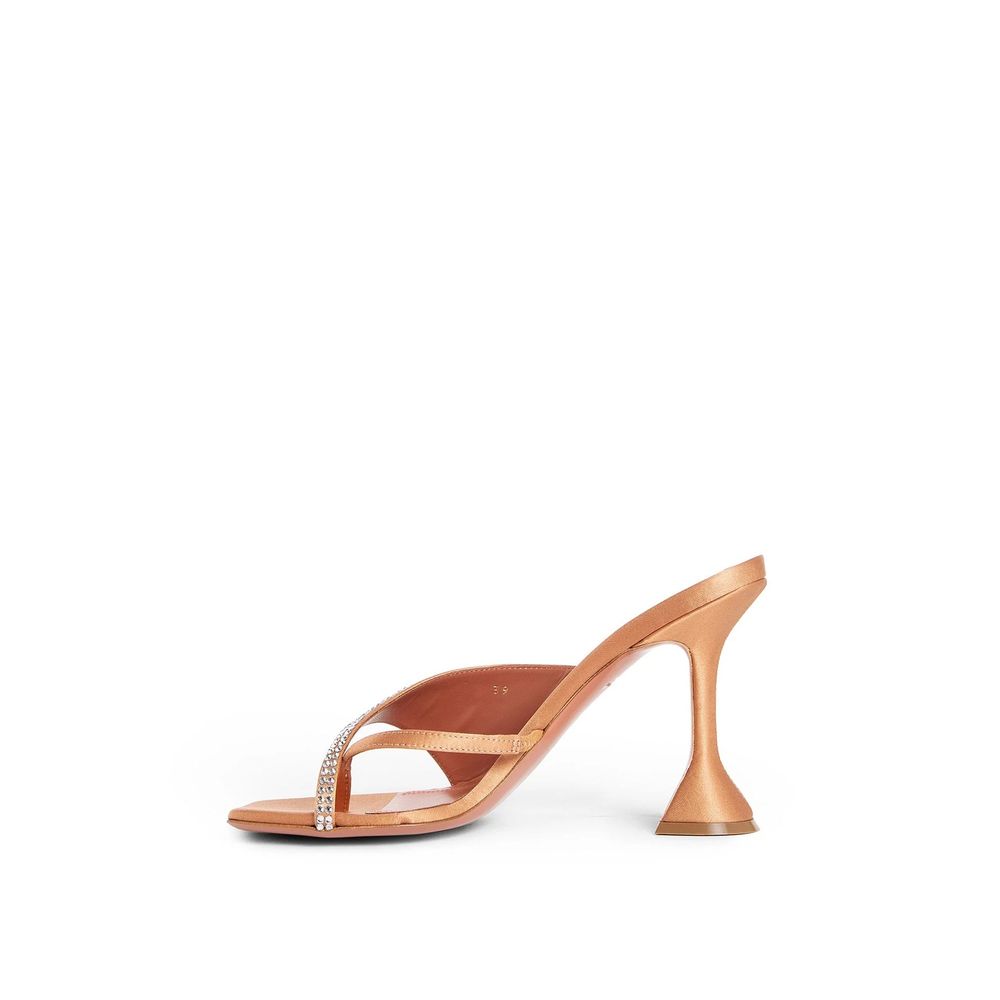 Amina Muaddi Orange Silk Mules